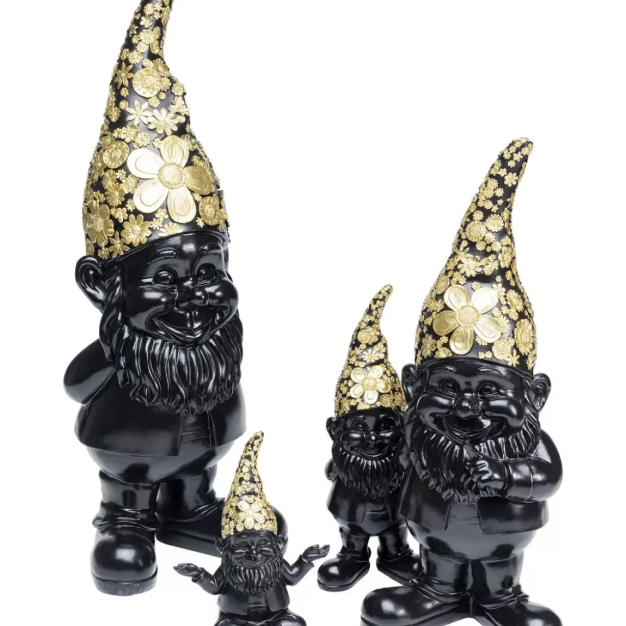 KARE Design Deko & Geschenkartikel-Deko Figur Zwerg Meditation Schwarz Gold 19
