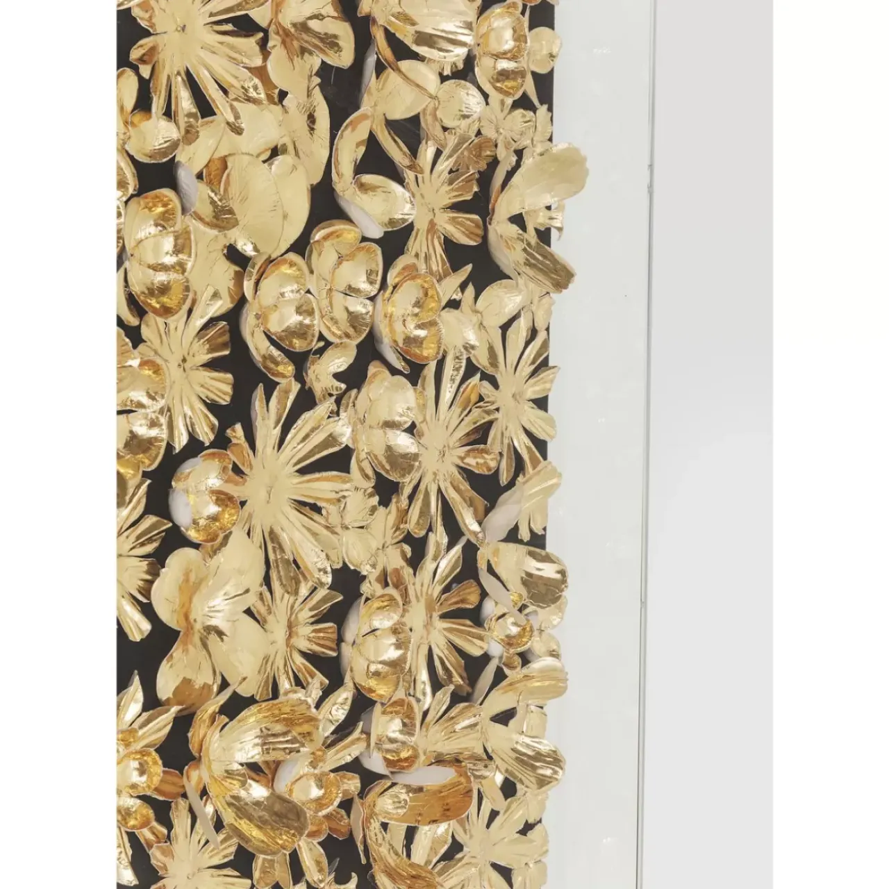 KARE Design Bilder-Deko Rahmen Gold Flower 120X120Cm