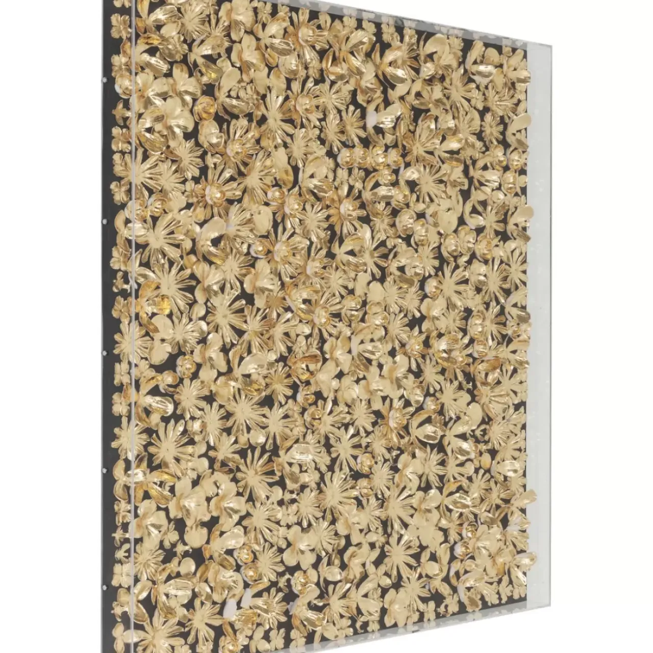 KARE Design Bilder-Deko Rahmen Gold Flower 120X120Cm