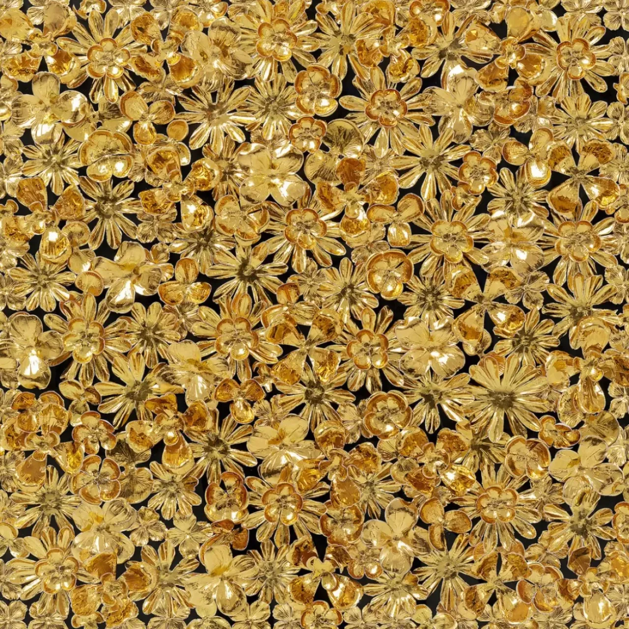 KARE Design Bilder-Deko Rahmen Gold Flower 80X80Cm