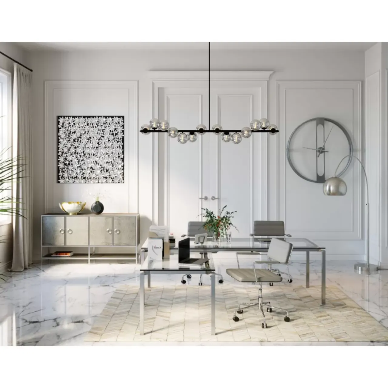 KARE Design Bilder-Deko Rahmen Silver Flower 100X100Cm