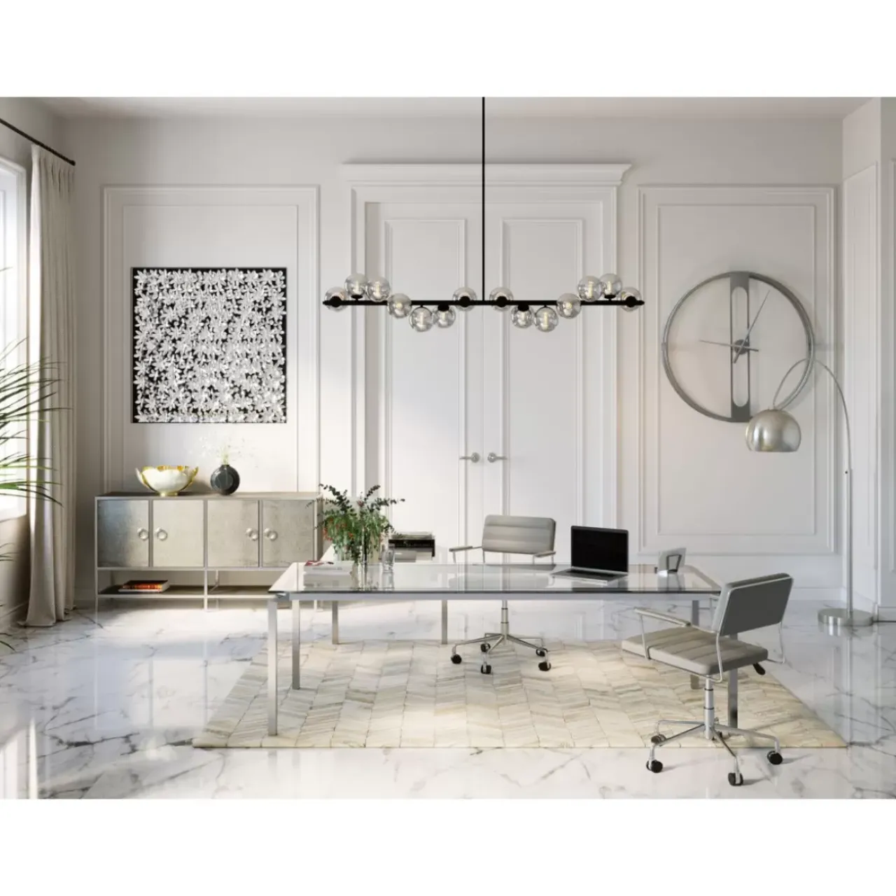 KARE Design Bilder-Deko Rahmen Silver Flower 100X100Cm