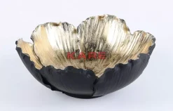 KARE Design Deko & Geschenkartikel-Deko Schale Flower Bloom Schwarz Gold O25Cm