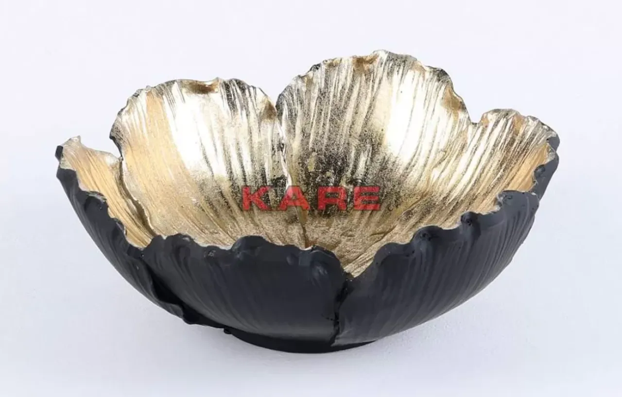 KARE Design Deko & Geschenkartikel-Deko Schale Flower Bloom Schwarz Gold O25Cm