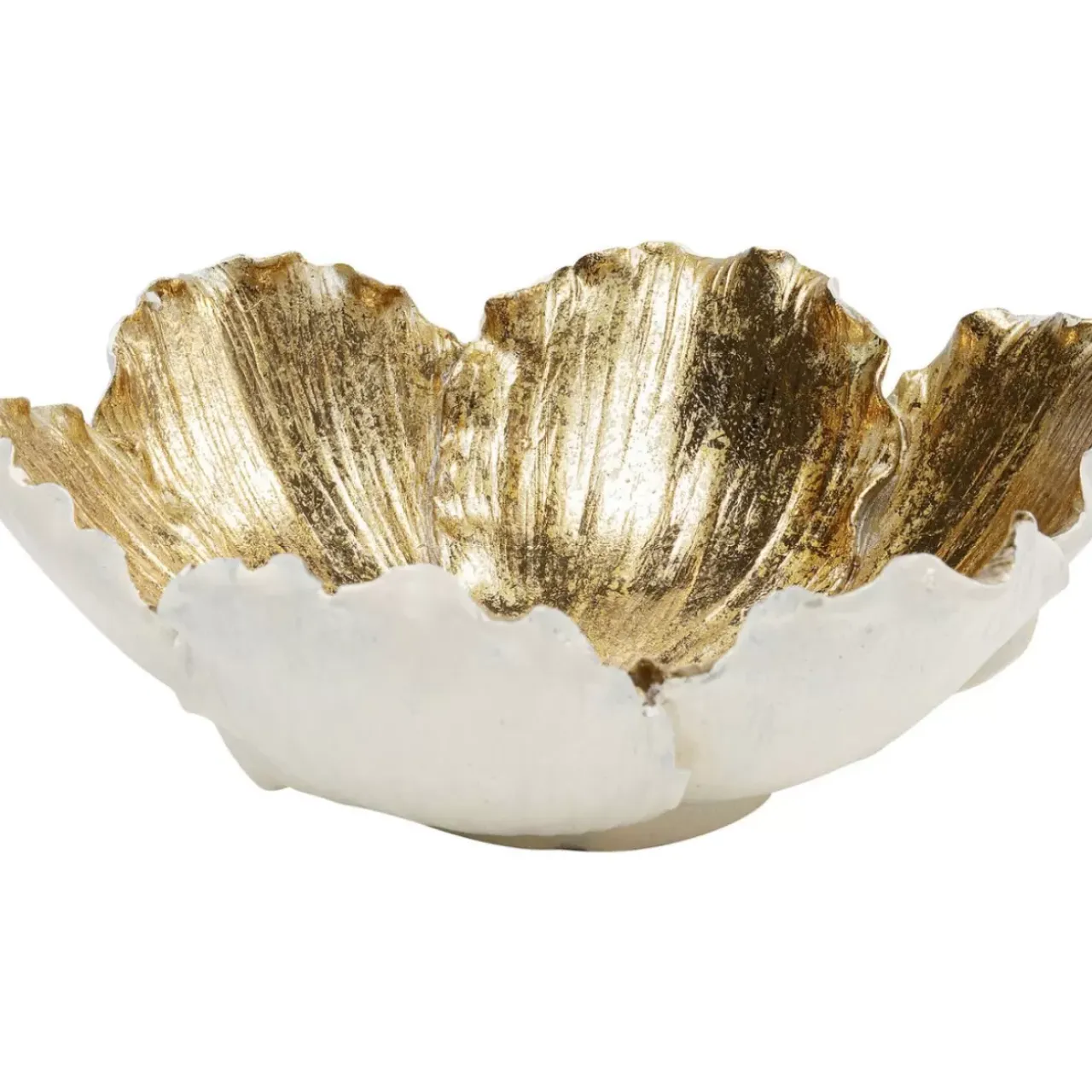 KARE Design Deko & Geschenkartikel-Deko Schale Flower Bloom Creme Gold O20Cm
