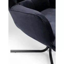 KARE Design Sessel-Drehsessel Oscar Velvet Schwarz