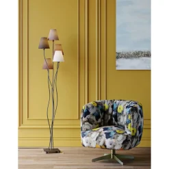 KARE Design Sessel-Drehsessel Peony Flower Gelb