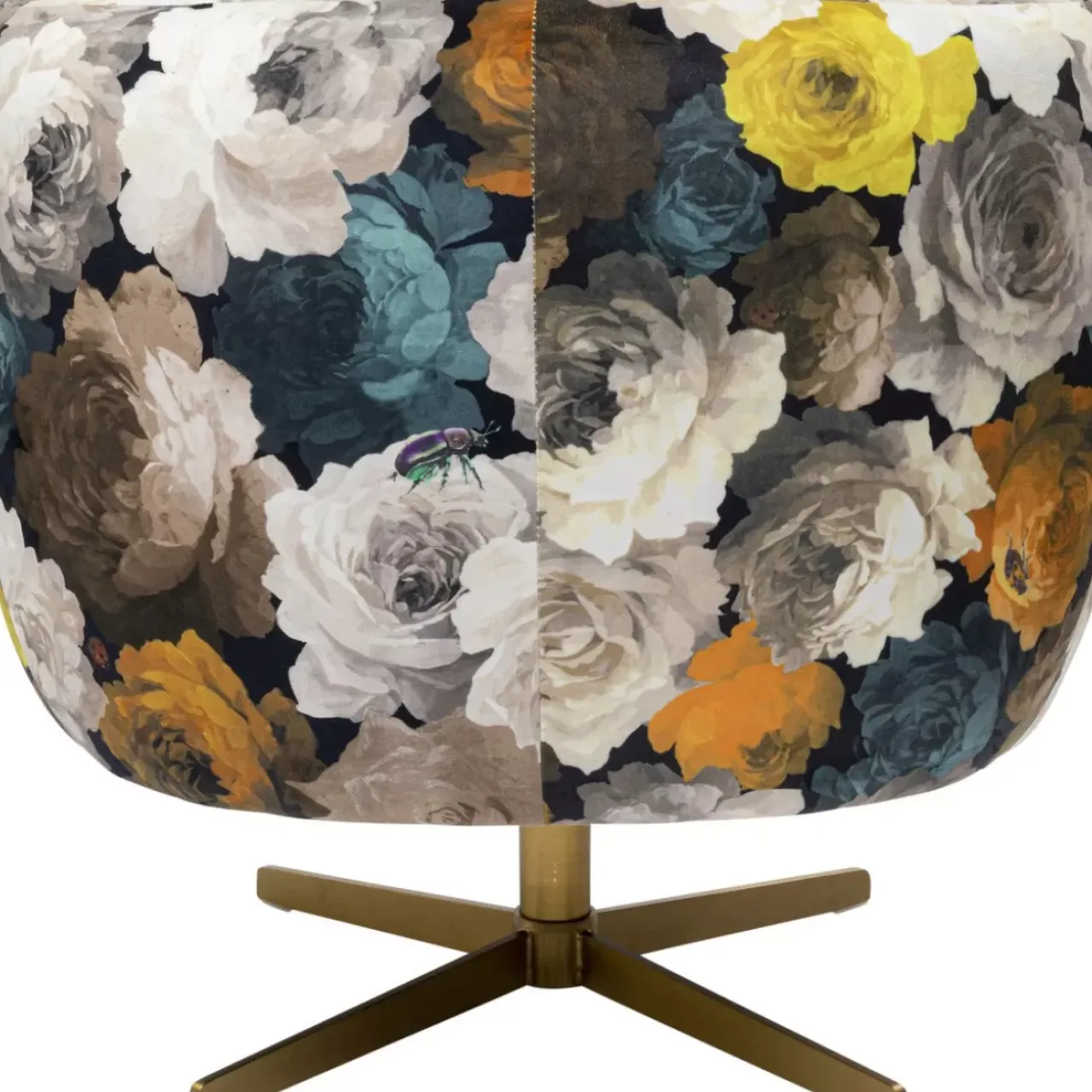 KARE Design Sessel-Drehsessel Peony Flower Gelb