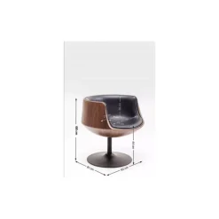 KARE Design Stühle-Drehstuhl Club Walnut