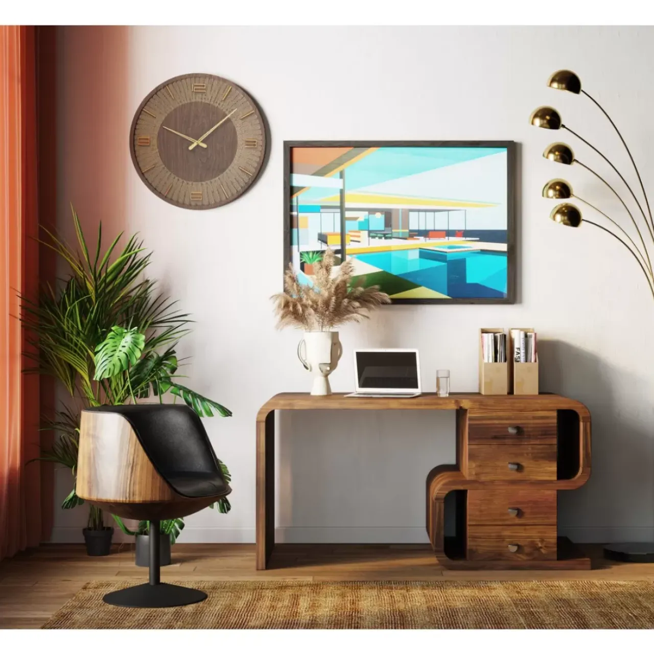 KARE Design Stühle-Drehstuhl Club Walnut