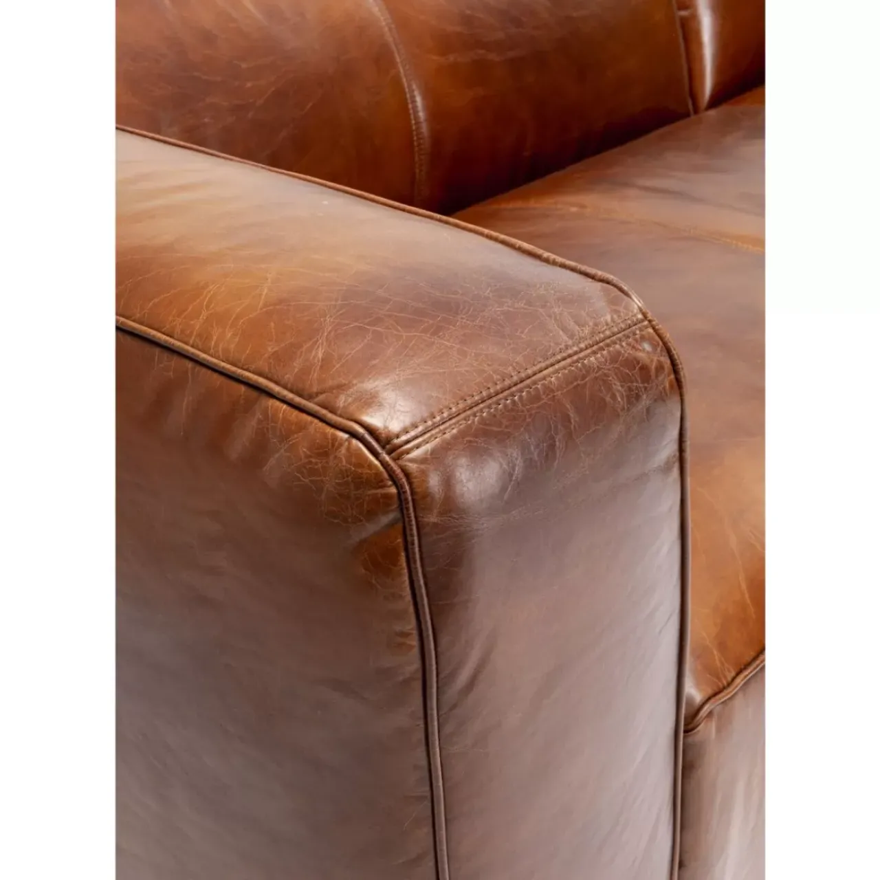 KARE Design Sofas & Couches-Ecksofa Cubetto Leder Braun