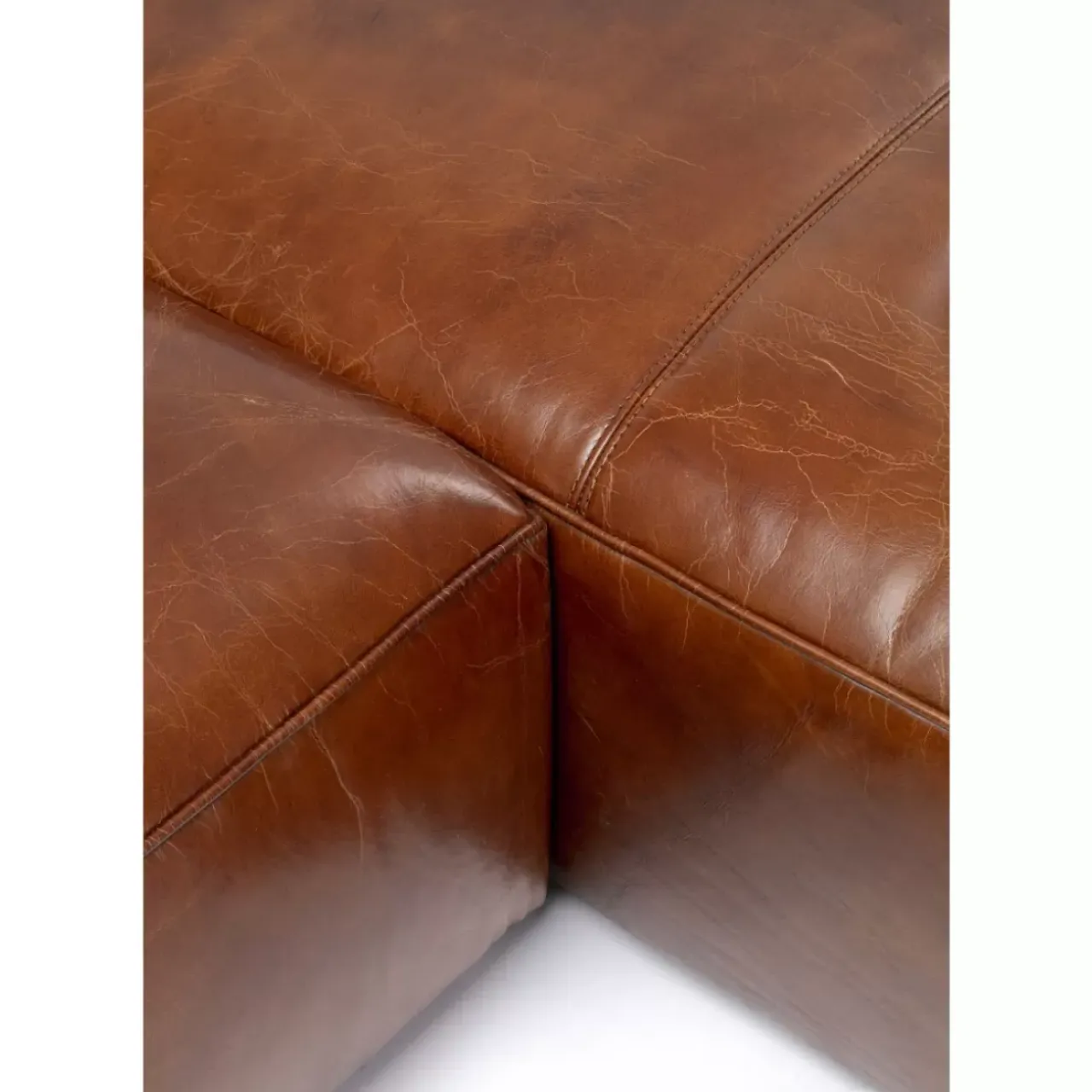 KARE Design Sofas & Couches-Ecksofa Cubetto Leder Braun