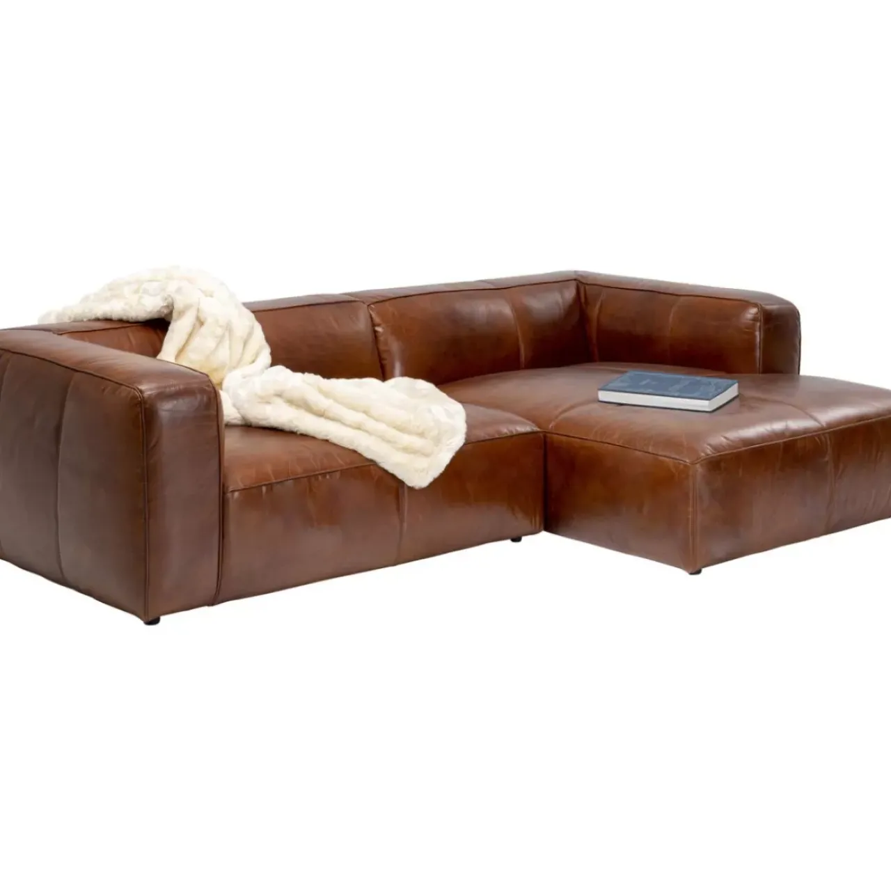 KARE Design Sofas & Couches-Ecksofa Cubetto Leder Braun