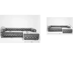 KARE Design Sofas & Couches-Ecksofa Desire Velvet Silbergrau R