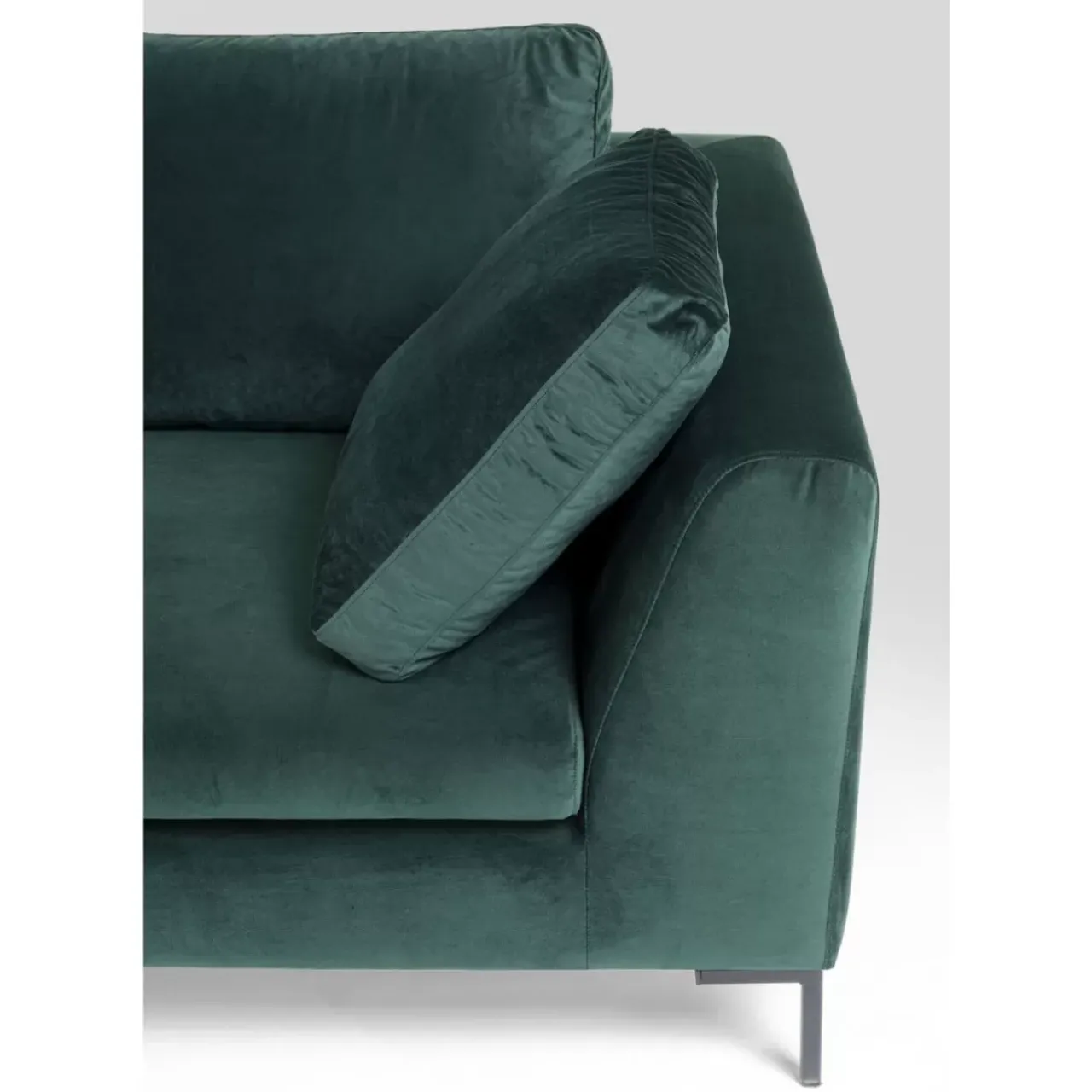 KARE Design Sofas & Couches-Ecksofa Gianni Small Velvet Dunkelgrun Links