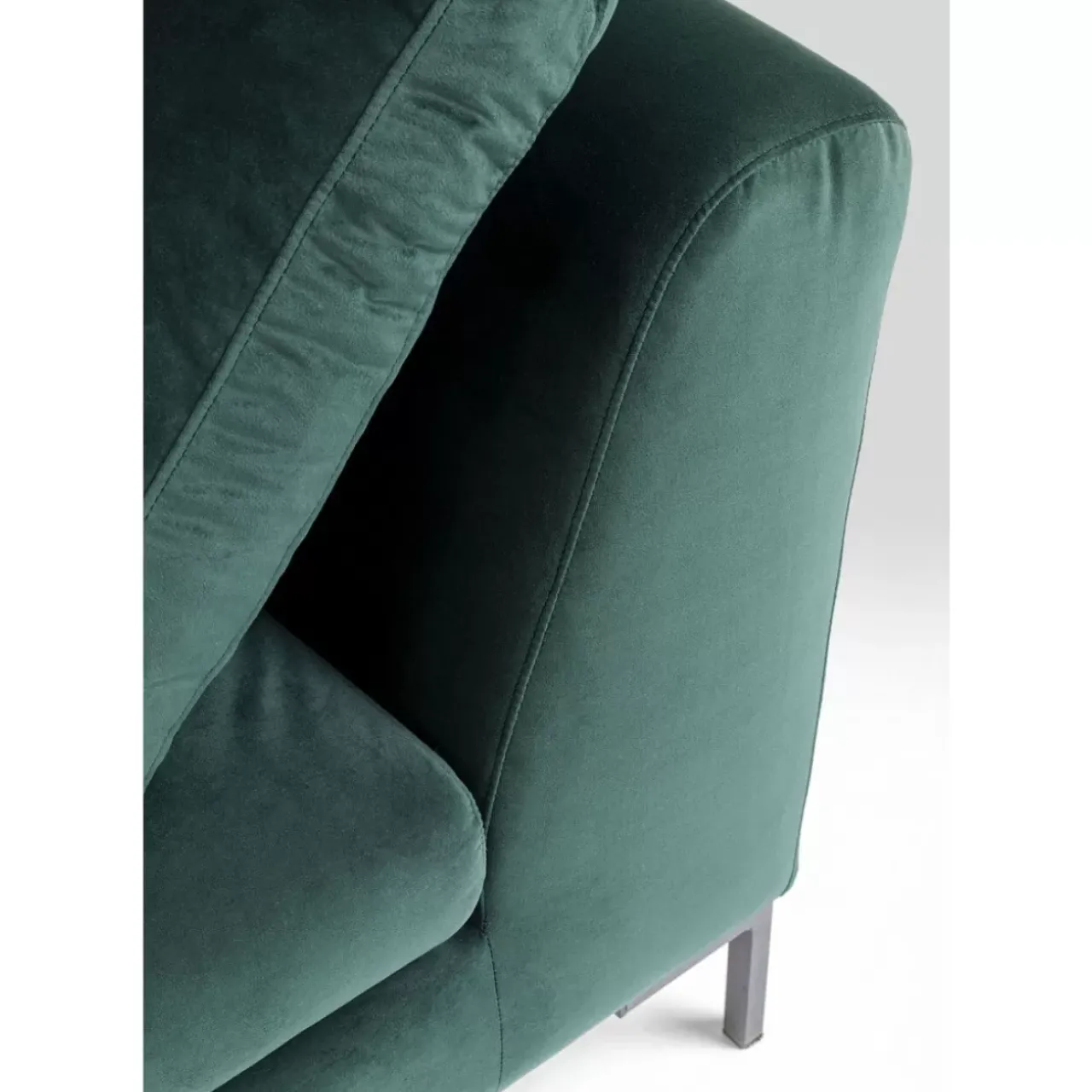 KARE Design Sofas & Couches-Ecksofa Gianni Small Velvet Dunkelgrun Links