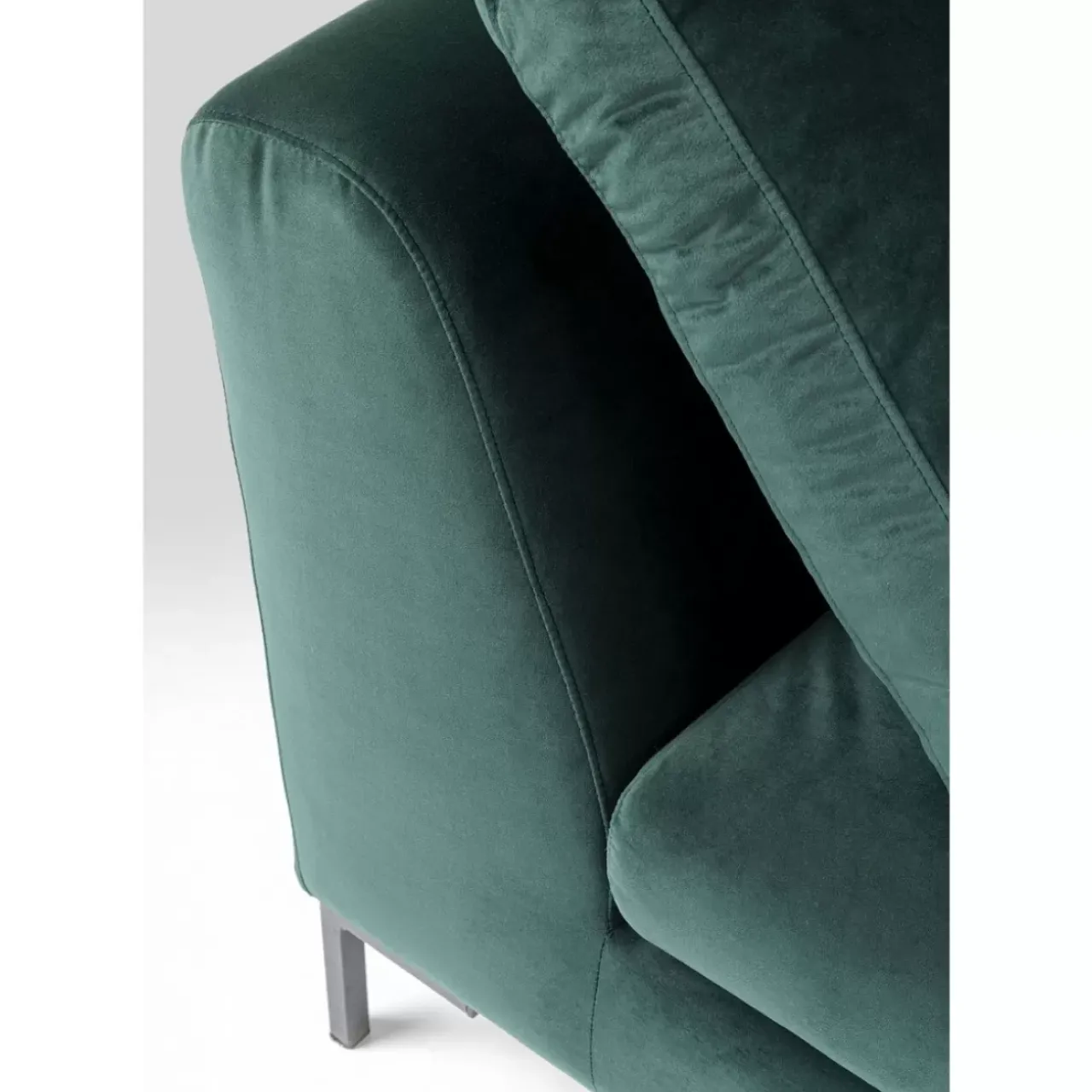 KARE Design Sofas & Couches-Ecksofa Gianni Small Velvet Dunkelgrun Rechts
