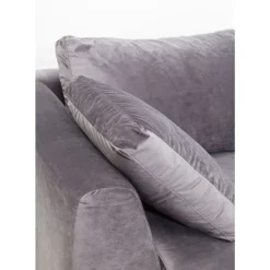 KARE Design Sofas & Couches-Ecksofa Gianni Velvet Grau Rechts Schwarz