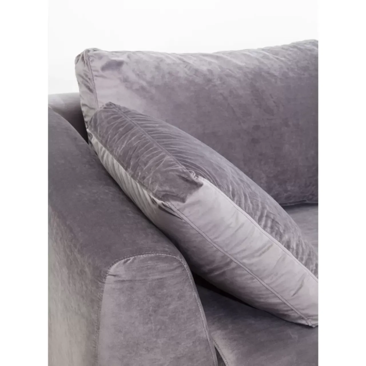 KARE Design Sofas & Couches-Ecksofa Gianni Velvet Grau Rechts Schwarz