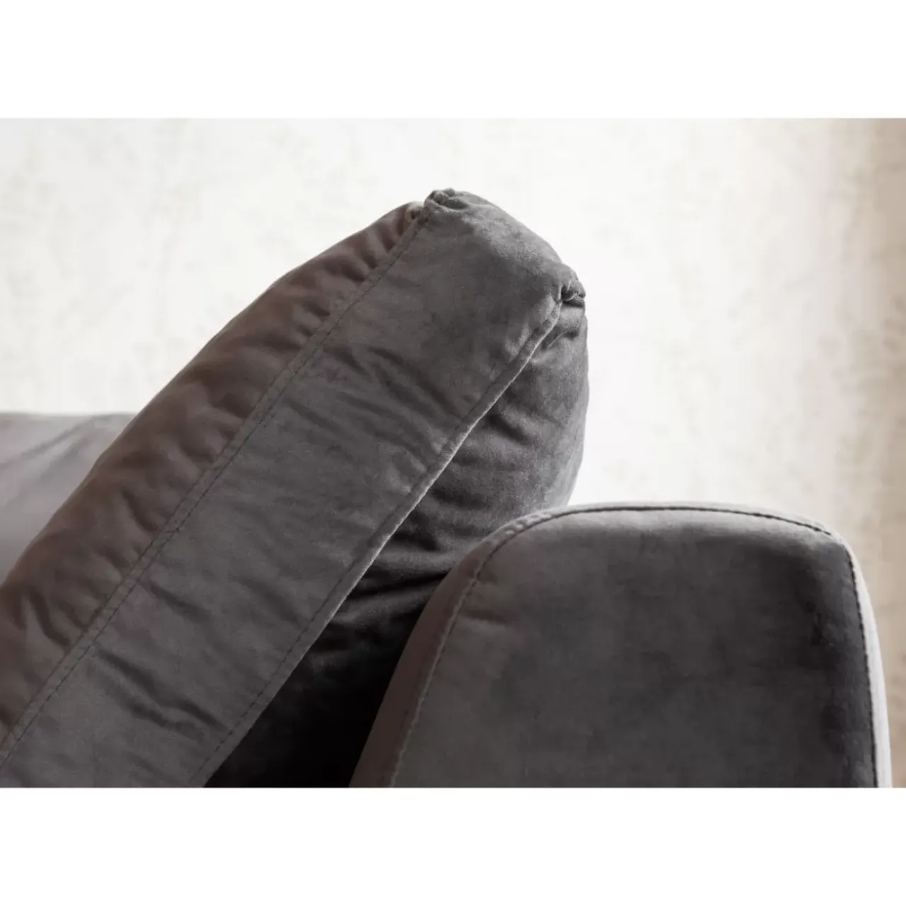 KARE Design Sofas & Couches-Ecksofa Gianni Velvet Grau Rechts Schwarz