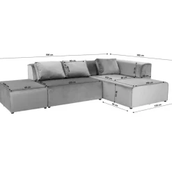 KARE Design Sofas & Couches-Ecksofa Infinity Ottomane Grau Links
