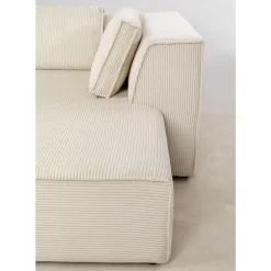 KARE Design Sofas & Couches-Ecksofa Infinity Ottomane Cord Creme Rechts