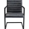 KARE Design Stühle-Freischwinger Lola Leder Grau