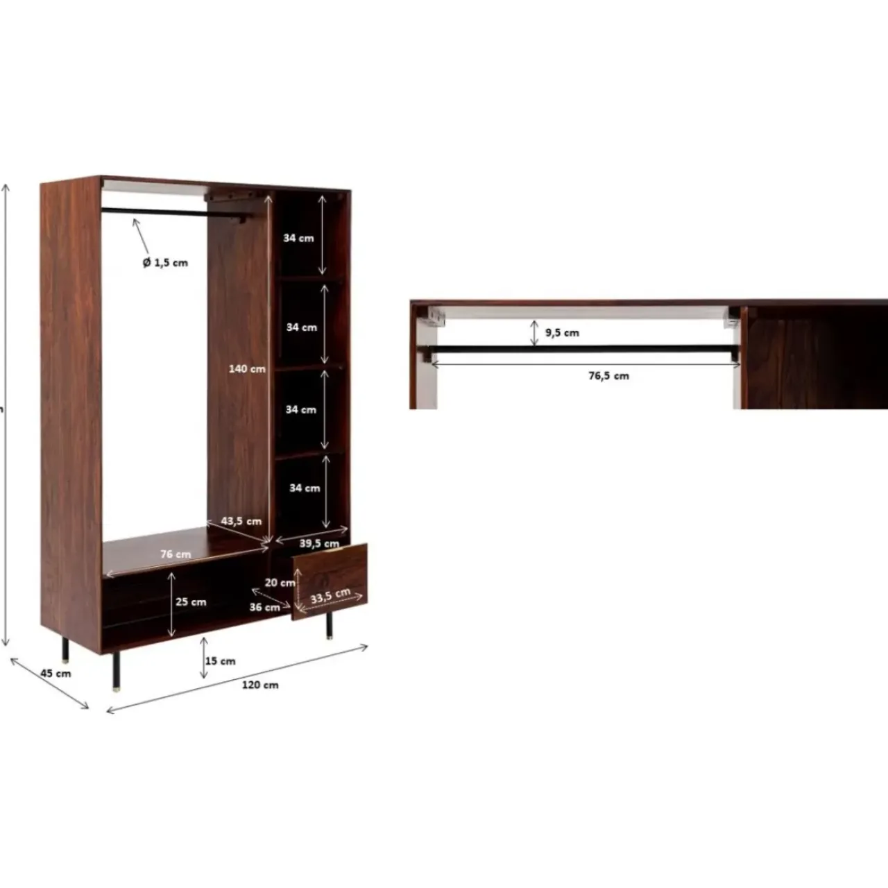 KARE Design Kleinmöbel & Sonstiges-Garderobenschrank Ravello 185X120