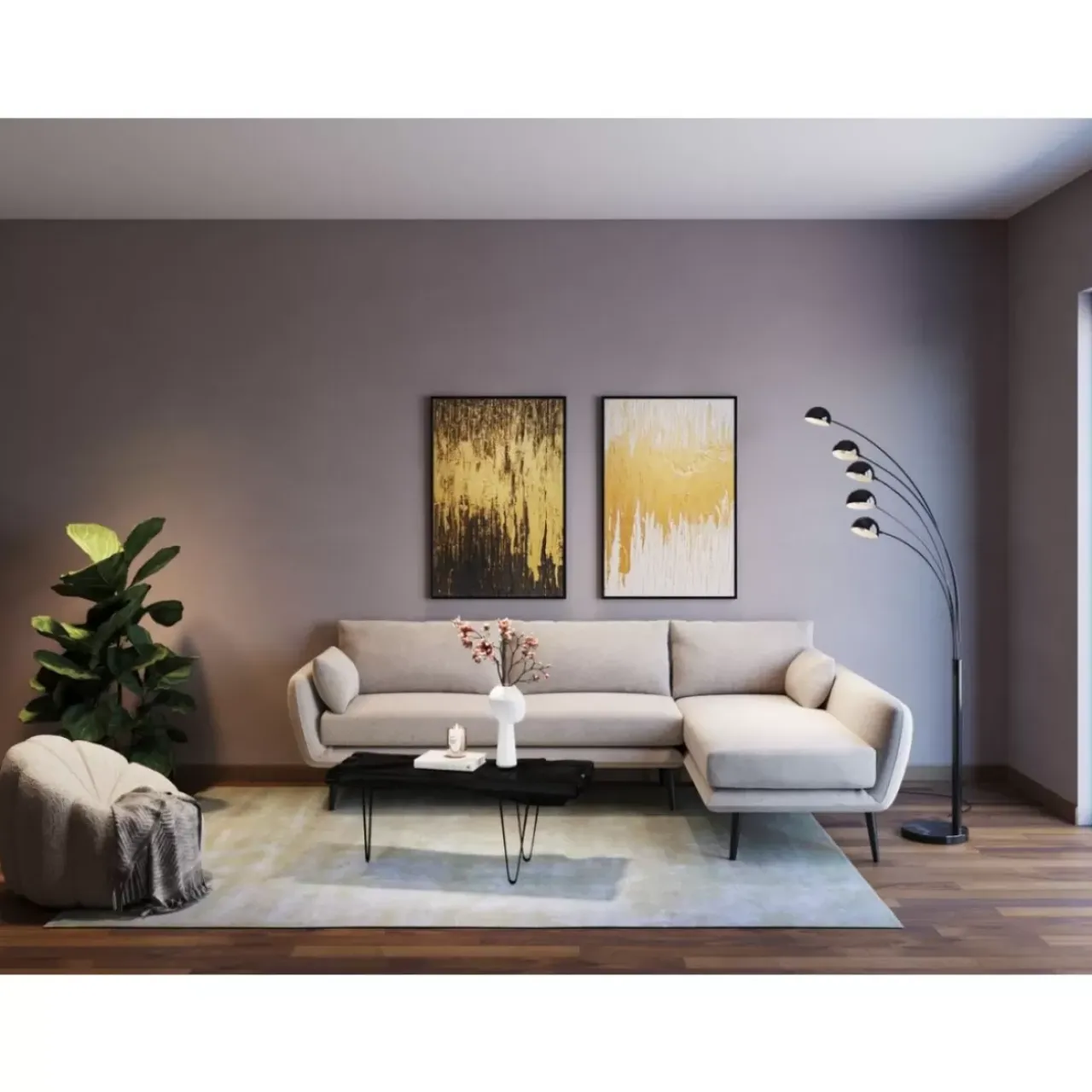 KARE Design Bilder-Gerahmtes Bild Abstract Weis 80X120Cm