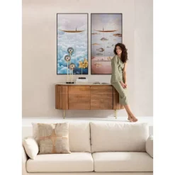 KARE Design Bilder-Gerahmtes Bild Cloud Fisherman Boat 60X120Cm