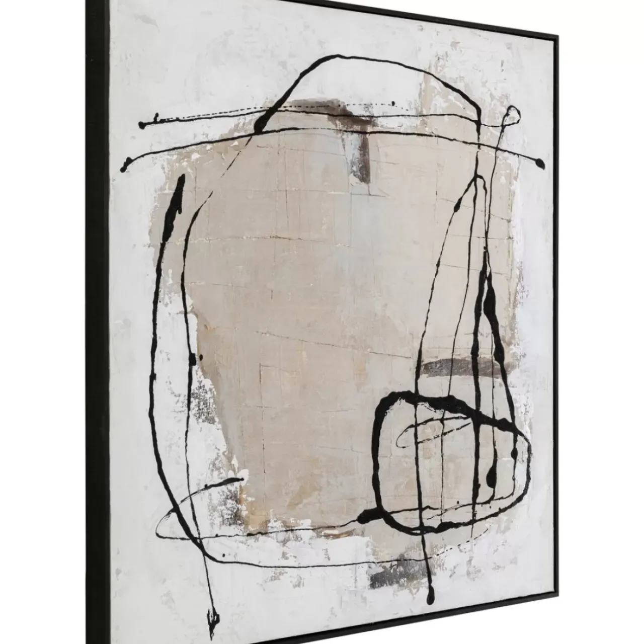 KARE Design Bilder-Gerahmtes Bild Dust Grau 100X100Cm