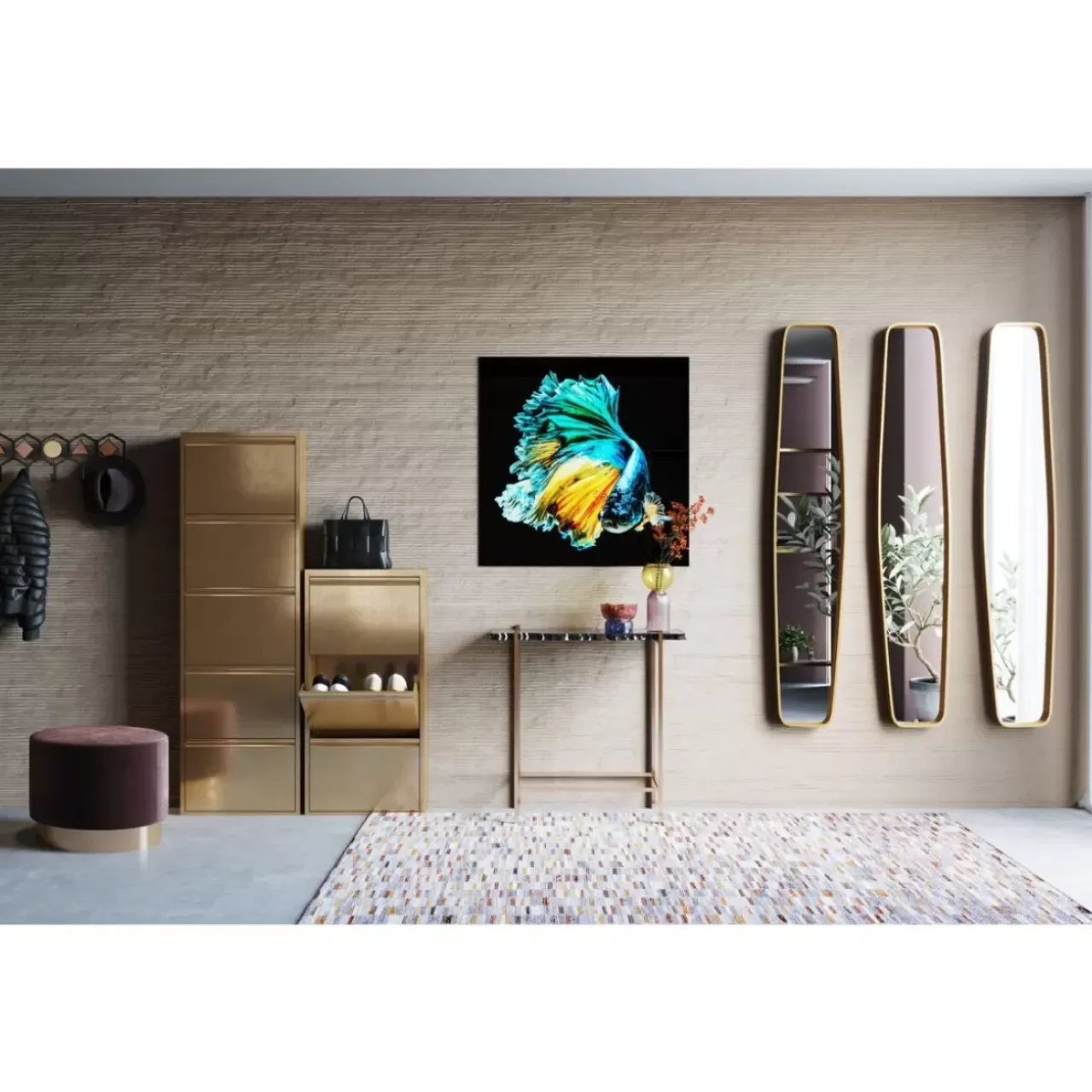 KARE Design Bilder-Glasbild Aqua Queen Fish 100X100Cm