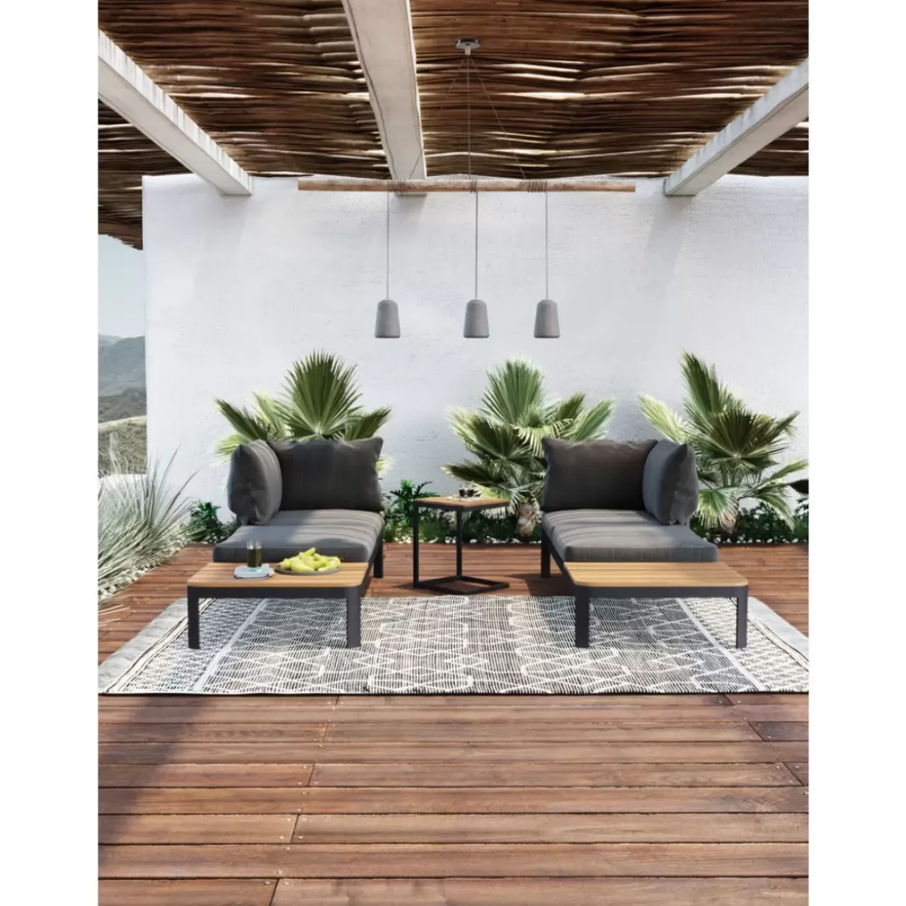 KARE Design Hängeleuchten-Hangeleuchte Dining Concrete Schwarz Tre