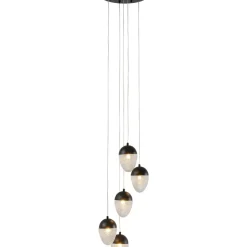 KARE Design Hängeleuchten-Hangeleuchte Frozen 5 Schwarz Matt O35Cm
