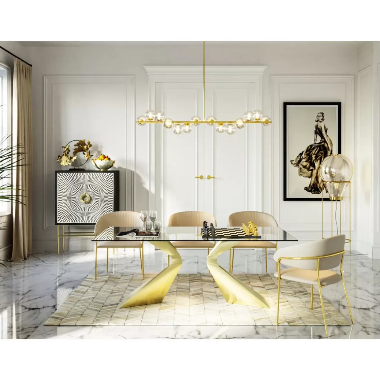 KARE Design Hängeleuchten-Hangeleuchte Scala Balls Brass 150Cm