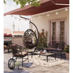 KARE Design Outdoormöbel-Hangesessel Ibiza Braun