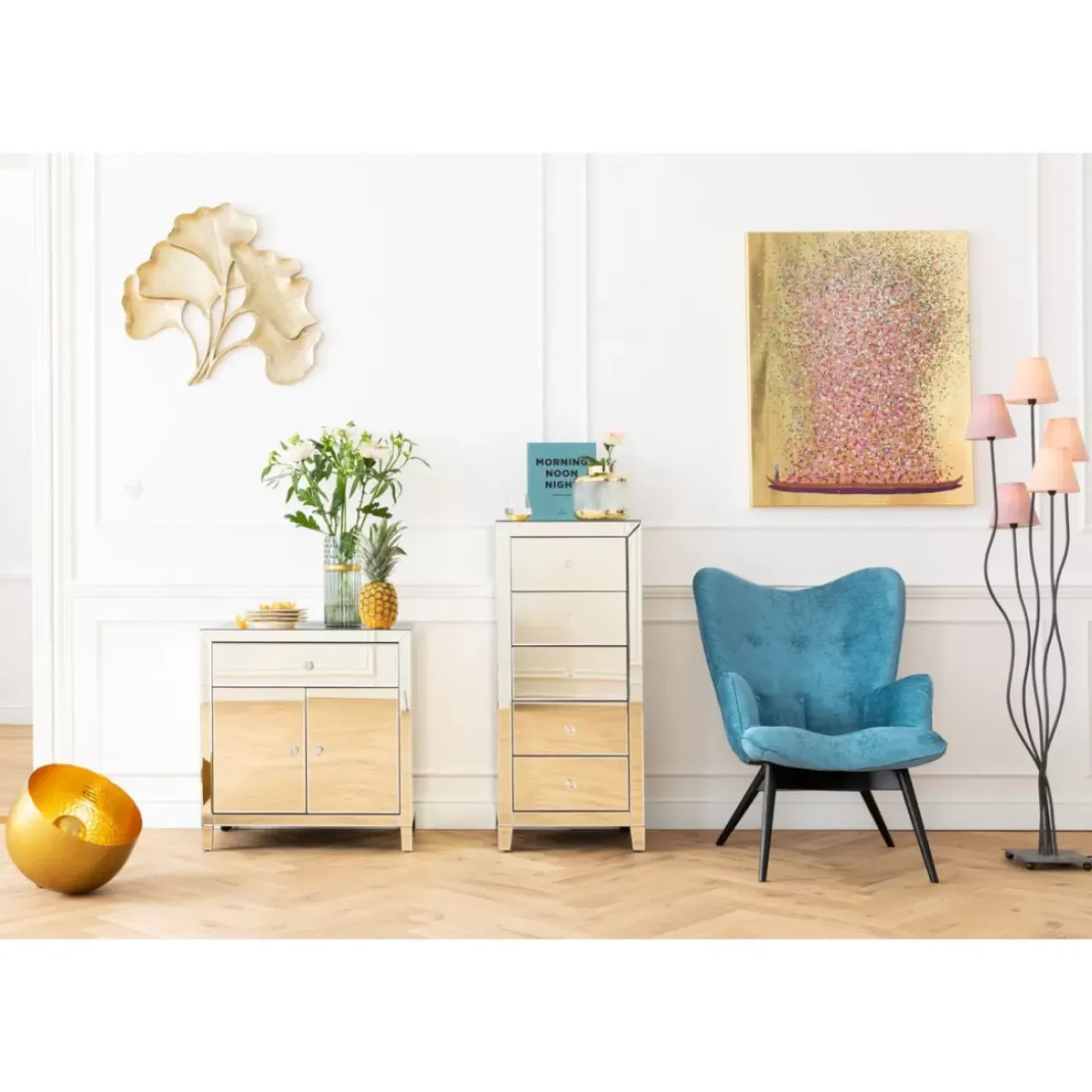 KARE Design Kommoden & Sideboards-Hochkommode Luxury Champagne 5 Schube