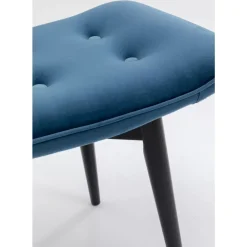 KARE Design Sitzbänke-Hocker Black Vicky Velvet Petrol 46X59Cm