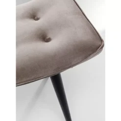 KARE Design Sitzbänke-Hocker Black Vicky Velvet Grau 46X59Cm