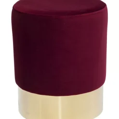 KARE Design Sitzbänke-Hocker Cherry Bordeaux Brass O35Cm