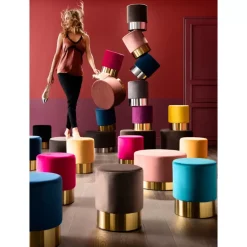 KARE Design Sitzbänke-Hocker Cherry Orange Brass O35Cm