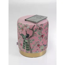 KARE Design Sitzbänke-Hocker Cherry Peacock Brass O32Cm