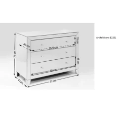 KARE Design Kommoden & Sideboards-Kommode Luxury Push 3 Schube Grau