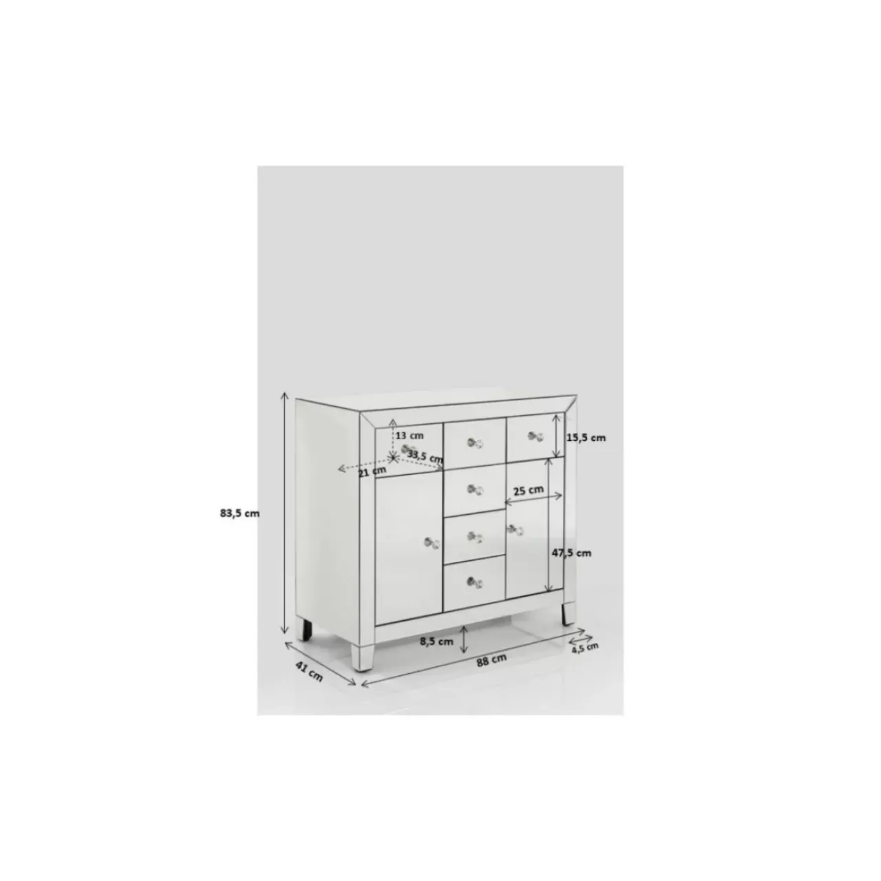 KARE Design Kommoden & Sideboards-Kommode Luxury 2-Turig 6 Schube