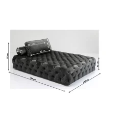 KARE Design Sofas & Couches-Liege Bottone Velvet Grau
