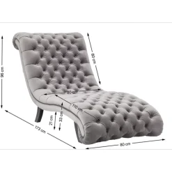 KARE Design Sofas & Couches-Liege Desire Velvet Silbergrau