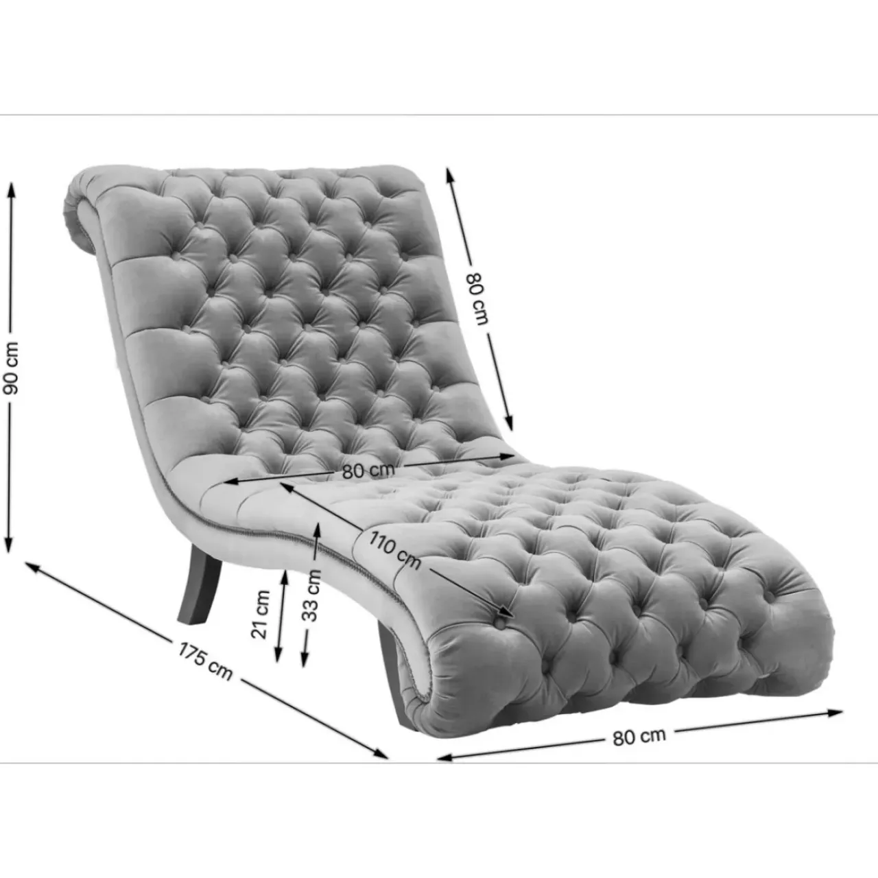 KARE Design Sofas & Couches-Liege Desire Velvet Silbergrau