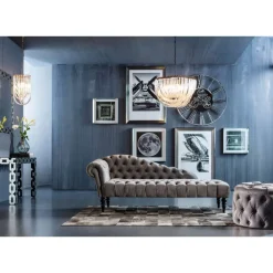 KARE Design Sofas & Couches-Recamiere Desire Velvet Silbergrau