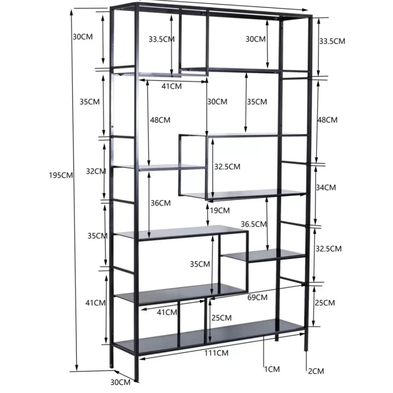 KARE Design Regale-Regal Loft Schwarz 195X115