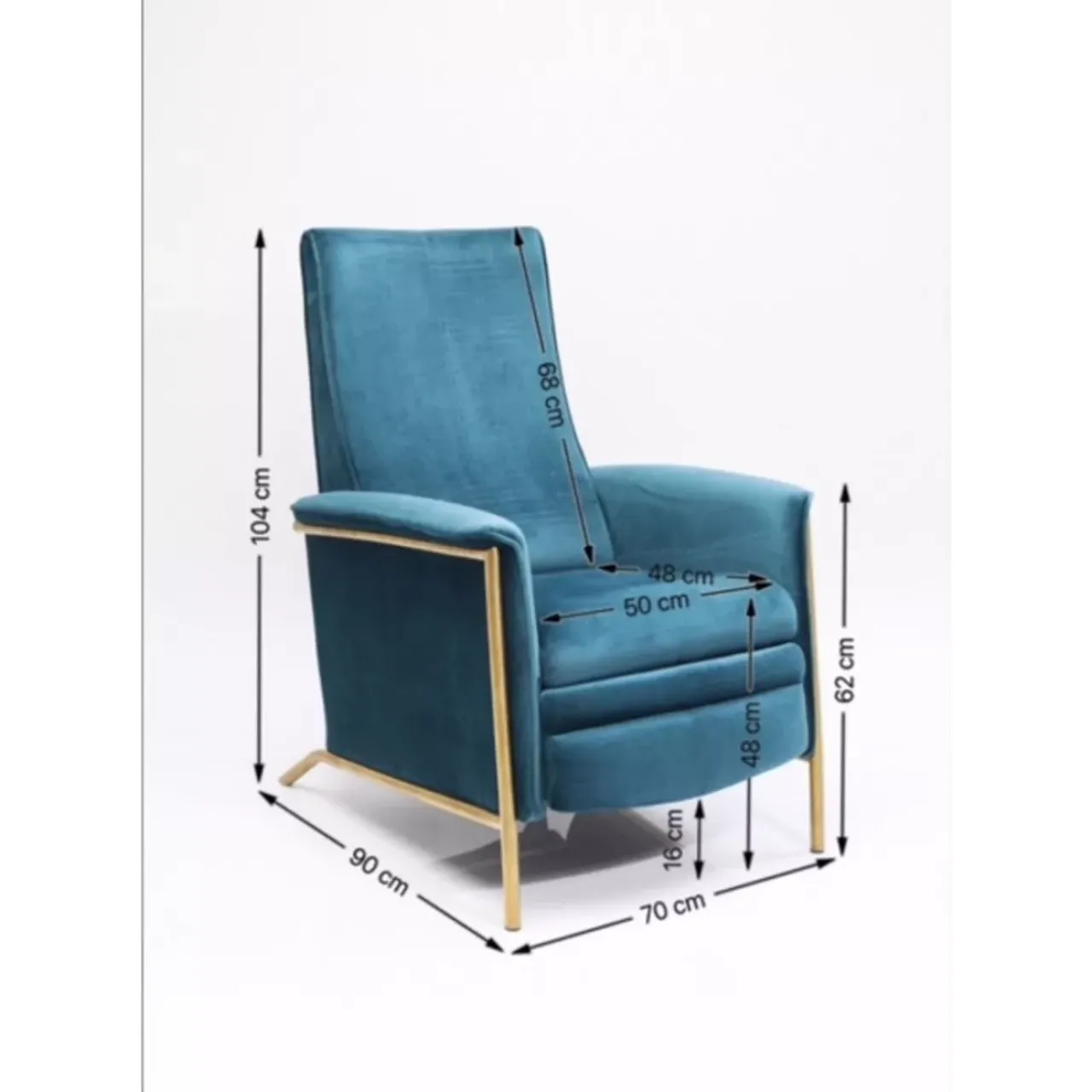KARE Design Sessel-Relaxsessel Lazy Velvet Blau